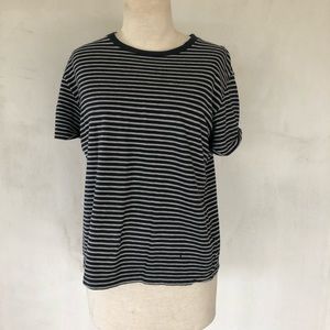 T ALEXANDER WANG blue & gray striped T-shirt